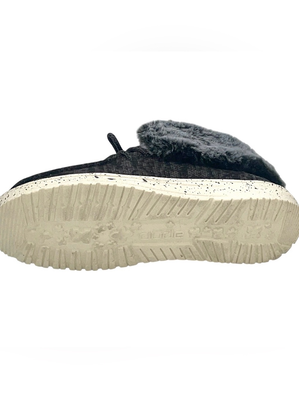Hey Dude Wendy Fur Lined Black Gray Women’s Size 5 Cozy Shoes - Picture 5 of 7